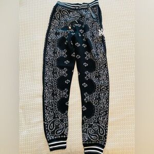 Amiri Black and White brand new bandana jogger sweatpants